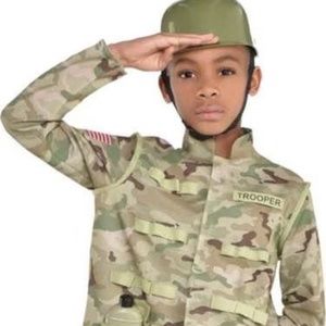 BRAND NEW kid boy girl combat soldier army halloween costume size S 4-6